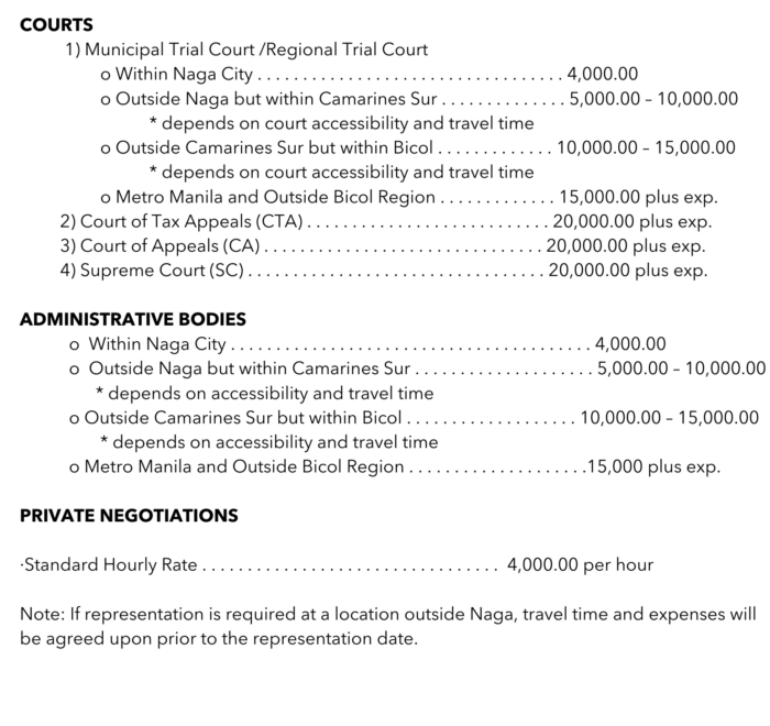 Simando Law Rates - 3